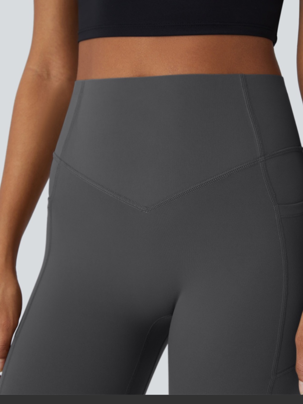 HALARA High-Waist Pocket Leggings - Charcoal Gray - Picture 5 of 9